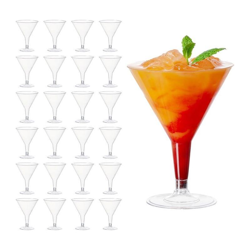 48 Durchsichtige Plastik-martini-gläser, Geeignet Für Cocktails Und Desserts, 180 Ml – Robust, Langlebig Und Wiederverwendbar.