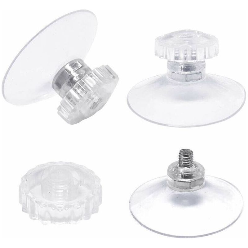 Satz Mit 30 Saugnäpfen Mit Gewinde Und Rändelmuttern, Ø 45 Mm, Transparent, Für Auto, Camping, Fenster, Sonnenschutz.