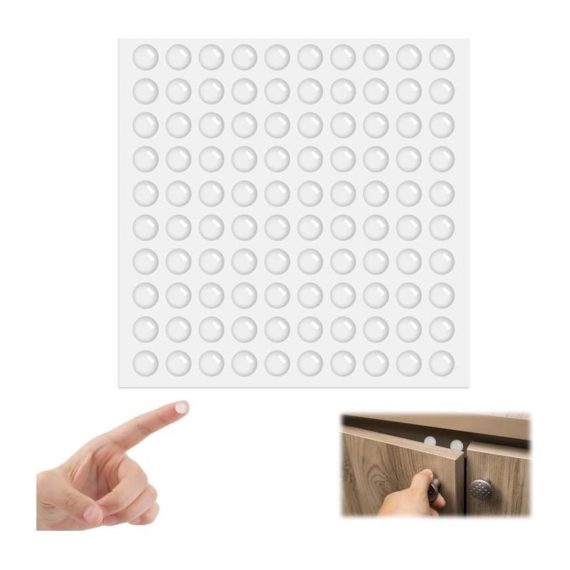 Satz Von 100 Transparenten Silikon-türstoppern, Selbstklebend, 8x2 Mm, Für Boden/tür/schrank/möbel – Leiser Schutz