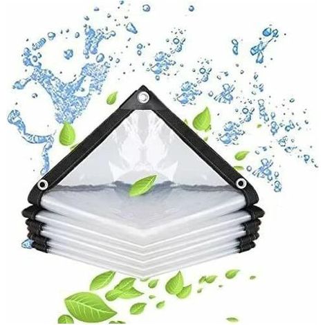 Transparente Wasserdichte Plane Mit Ösen – Für Gartenmöbel – Im Außenbereich Verwendbar – Regendicht – Pflanzenisolierung – Staubresistent 2 X 2 M