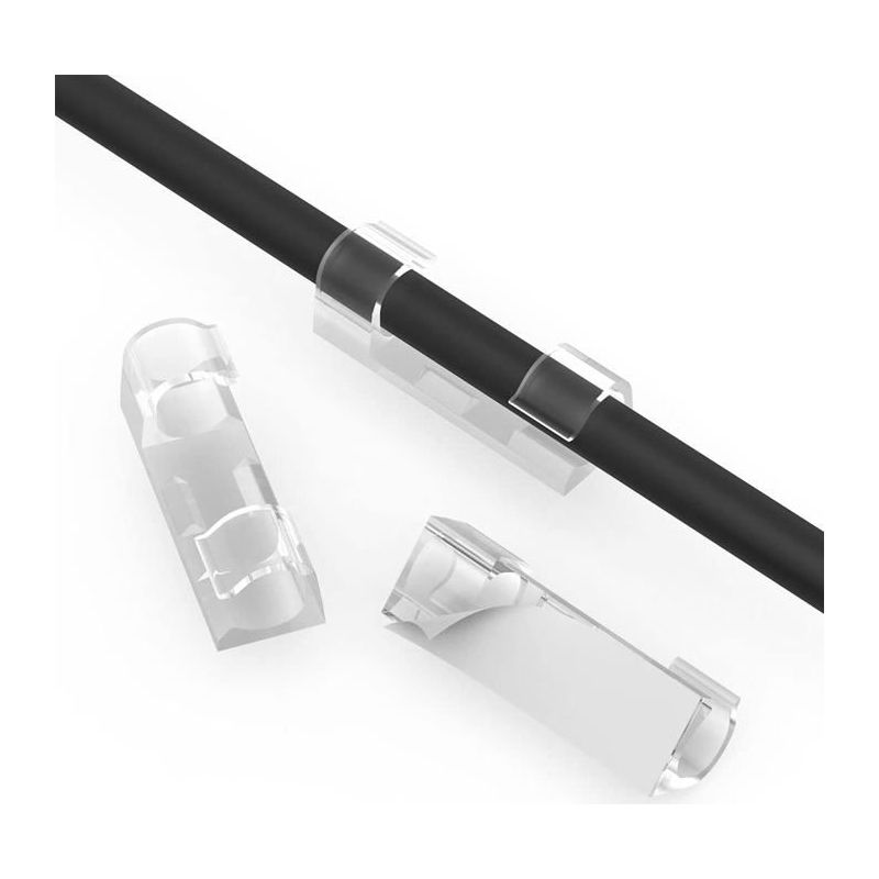40er Set Transparente Kabelclips – Selbstklebend Für Usb/ladekabel/kopfhörer – Organisation Für Büro/haus/auto