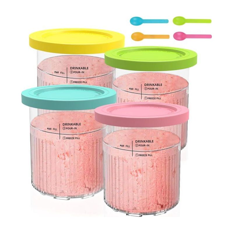 4 Stück Behälter Für Ninja Creami Deluxe, 680 Ml Eimer Für Ninja Creami Nc500 Nc501, Eiscreme-behälter Mit Deckel