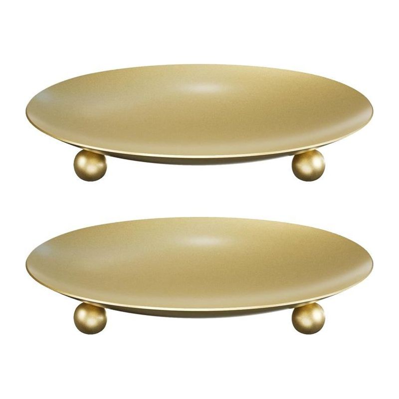 Schmiedeeiserne Kerzenhalter - 2er Set - Goldfarben - Kompakt Und Schlicht - Ideal Für Festdekorationen Und Inneneinrichtung
