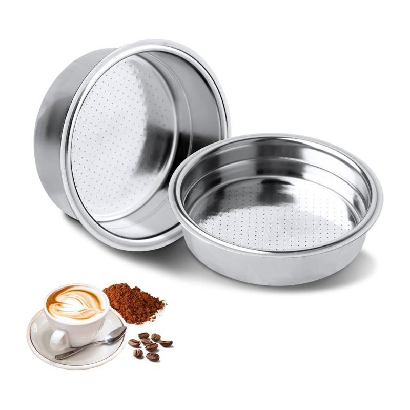 Wiederverwendbarer 51mm Kaffeefilter Aus Edelstahl. Kompatibel Mit Druckkaffeemaschinen Für 1 Und 2 Tassen.