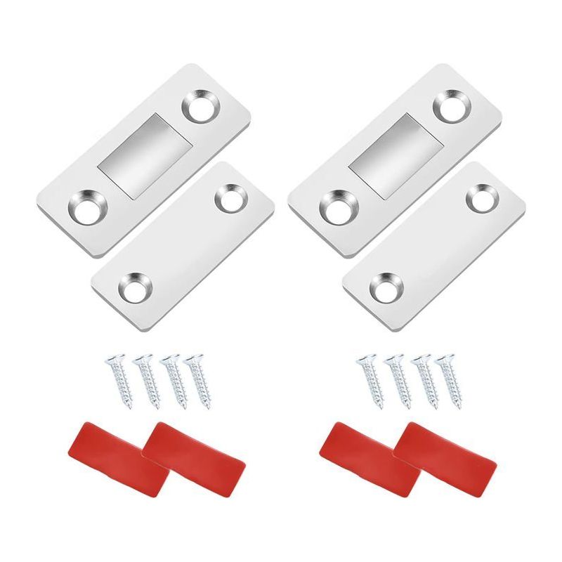 Schranktürmagnet, Ultradünner Magnetischer Schranktürverschluss Mit Edelstahlschrauben Und Selbstklebend (silber)