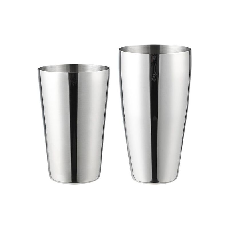 Shaker Boston 530 Ml + 830 Ml Aus Gewichtetem Edelstahl. Silbernes Design, Professionelle Barwerkzeuge.