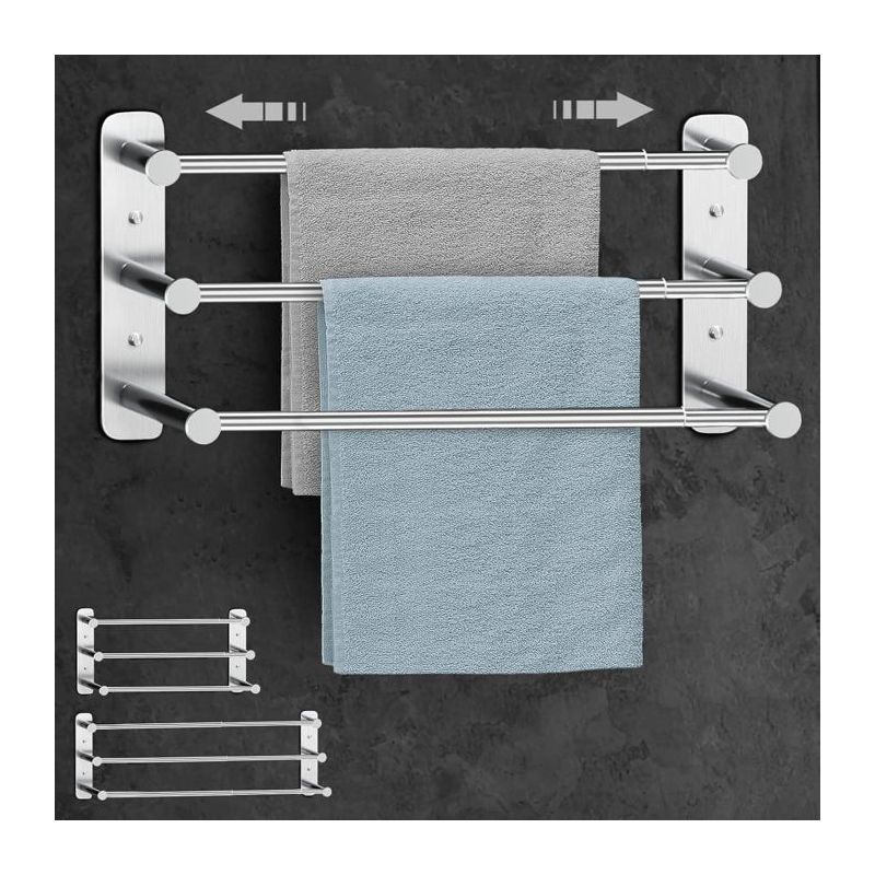 Verstellbarer Handtuchhalter Für Das Badezimmer, 37-70 Cm - 2 Installationsmethoden (mit/ohne Bohren) - Robuster Edelstahl