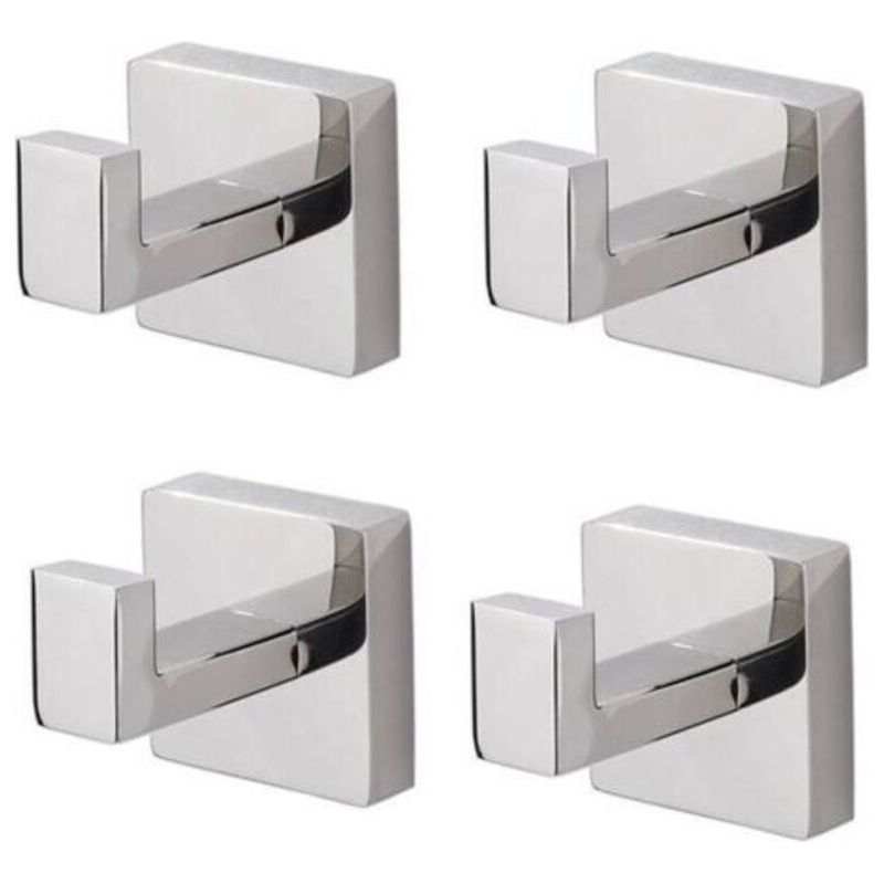 4er-set Badezimmer-haken Aus Edelstahl, Quadratische Handtuchhaken Für Kleidung, Handtücher, Mäntel Und Kleider, Schrank- Und Garderobenhaken
