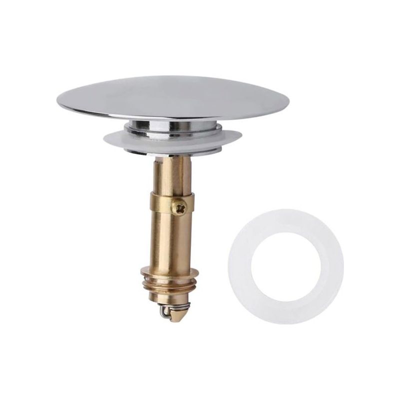 Pop-up Spülenverschluss - Aimoonsa - Klick-klack 38 Mm - Massives Verchromtes Messing - Silberfarben - 3er-pack