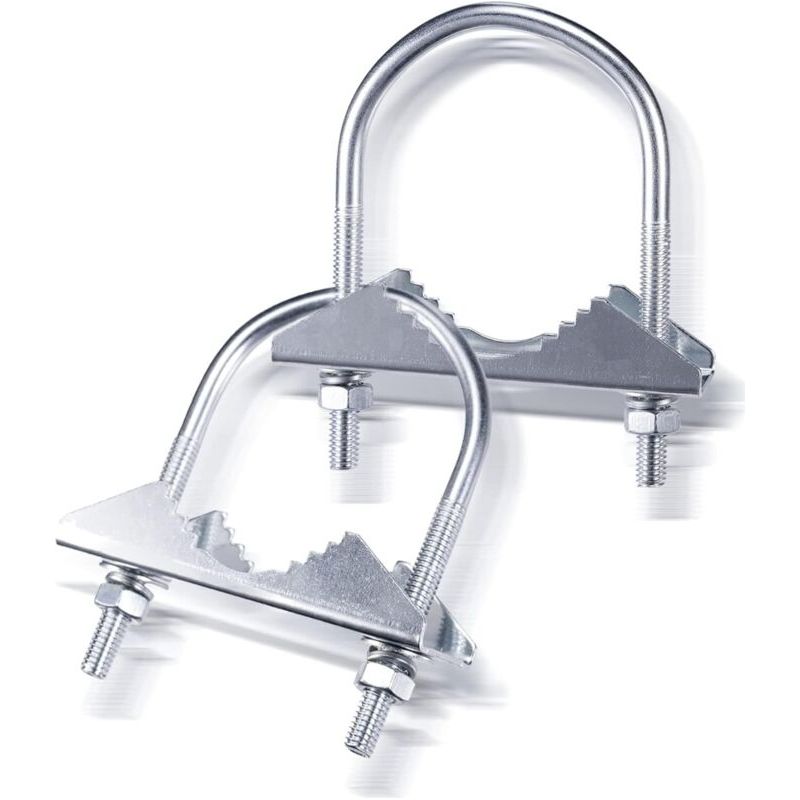 U-förmiger Antennenhalter Aus Dacromet – Korrosionsbeständig – Für Außenrohre 52 X 84 Mm – 2er-pack