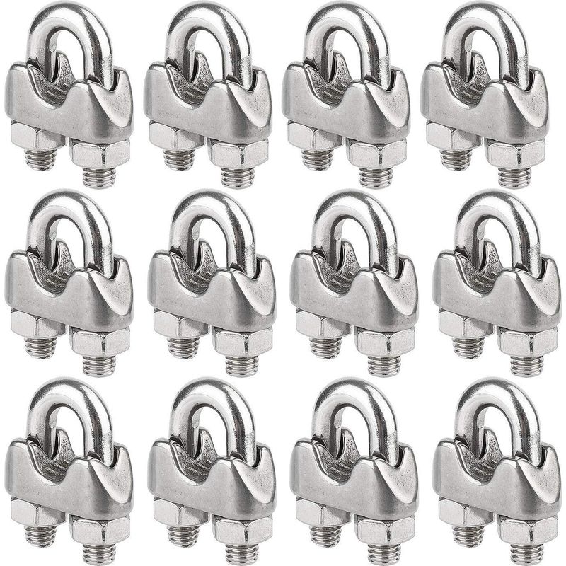 Kabelklemmen Für Metallseile M3, Drahtseilklemmen, U-bügel-kabelklemme Aus Edelstahl Mit 3 Mm Durchmesser, 12er-pack