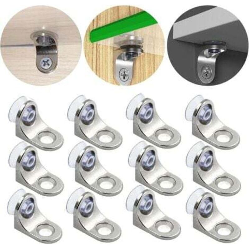 12-teiliges Regalhalter-set – Zinklegierung – Abnehmbare Saugnäpfe Für Schwere Trennwände – Einfache Installation