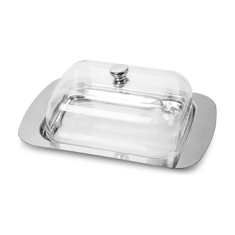 Beurrier - Aus Edelstahl - Butterdose - Ideal Als Butterhalter - Für Käse, Kuchen, Desserts Und Kleine Früchte