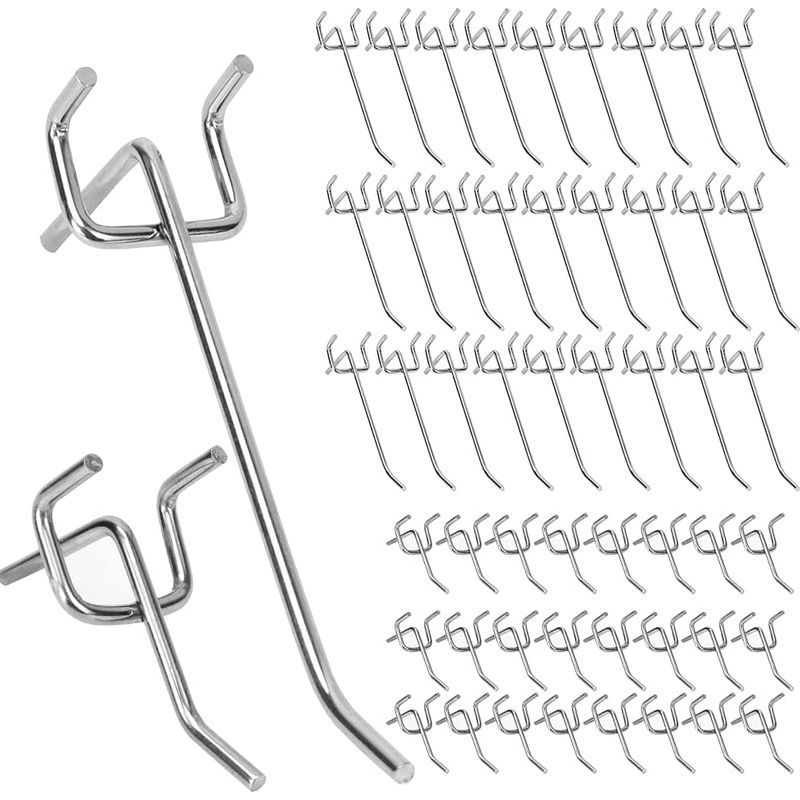 50 Stück Haken Für Lochwand, Wandpaneel-haken, Wandhaken Für Einzelhandelsanzeige, 10 Cm Und 5 Cm Einfacher Haken Set
