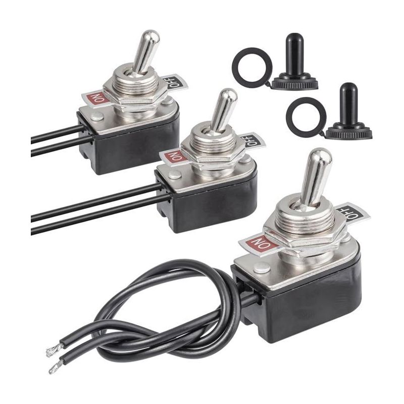 2 Stück Kippschalter 2 Positionen 6a 125v 3a 250v Kippschalter 12v 10a Ein Aus Spst Mit Wasserdichter Kappe Für