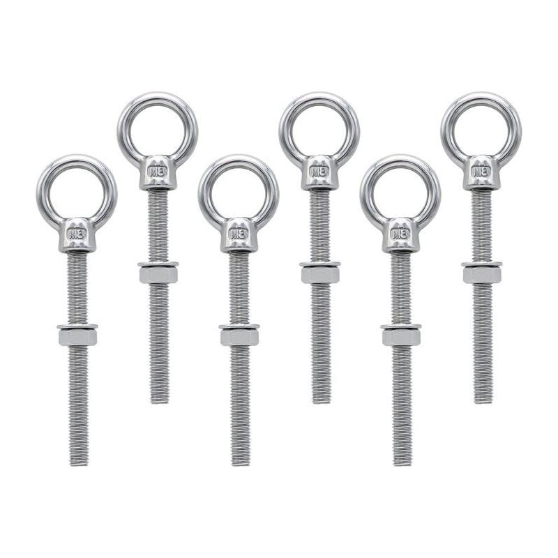 Boulons À Oeil M8 X 80 Mm Vis À Anneau M8 Mit Metrischem Gewinde Aus Edelstahl Für Befestigung Und Aufhängung, 6 Stück