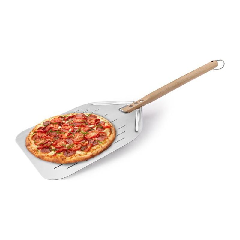 Professionelle Große Pizzaschaufel 39x30,5 Cm - Langer Ergonomischer Holzgriff 42,5 Cm - Für Pizzen Und Tarten