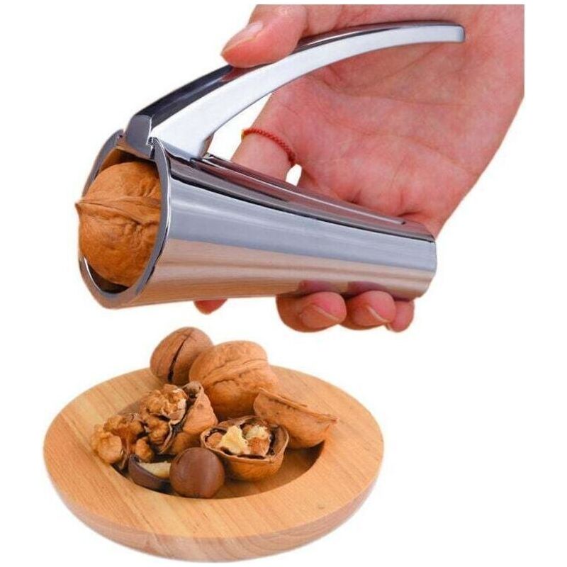 Nussknacker, Passt Für Alle Nüsse, Minimaler Kraftaufwand Zum Knacken Harter Schalen, Keine Fliegenden Schalen Und Kein Einklemmen Der Finger, Silber.