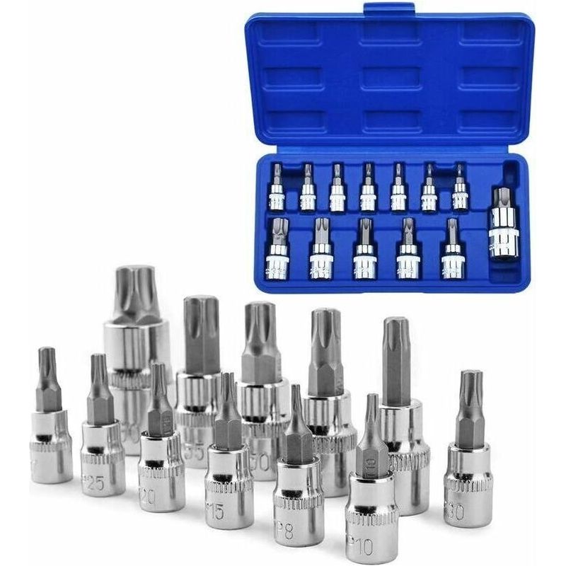 13-teiliges Torx-steckschlüsselset, Torx-nusssteckschlüssel T8-t70 S2, Torx-nusssteckschlüssel Aus Stahl
