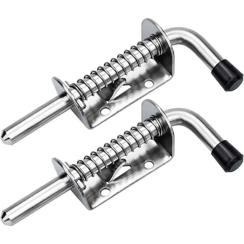 2er-set Edelstahl-federriegel 128 Mm – Türverriegelung Für Garage Und Garten – Korrosionsbeständig – Schnelle Installation