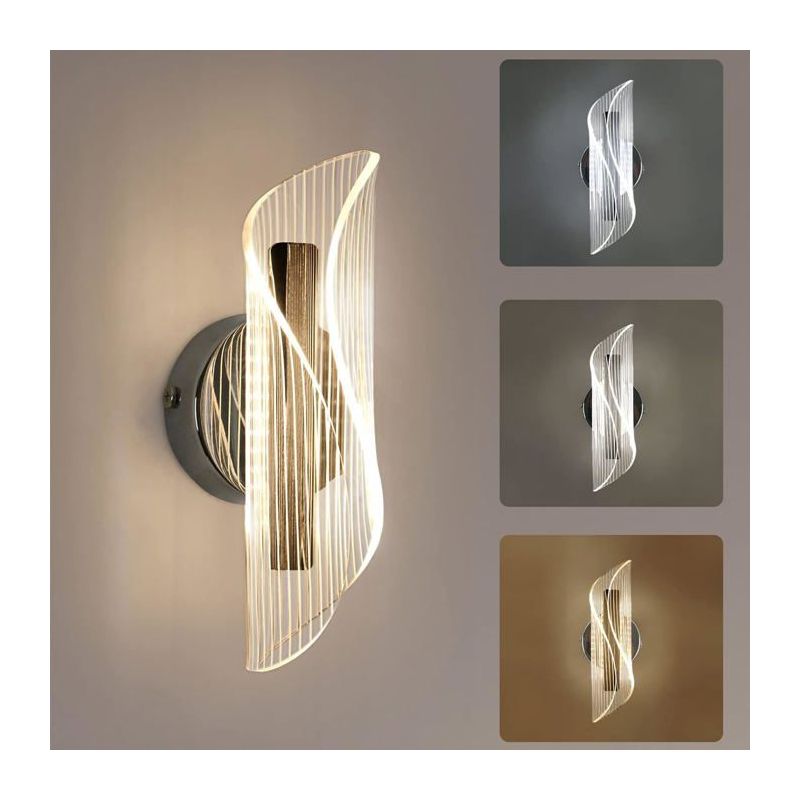 Innen-wandleuchte, 10w Moderne Kreative Wandleuchte Mit Geschwungenem Design, 3 Farbtemperaturen