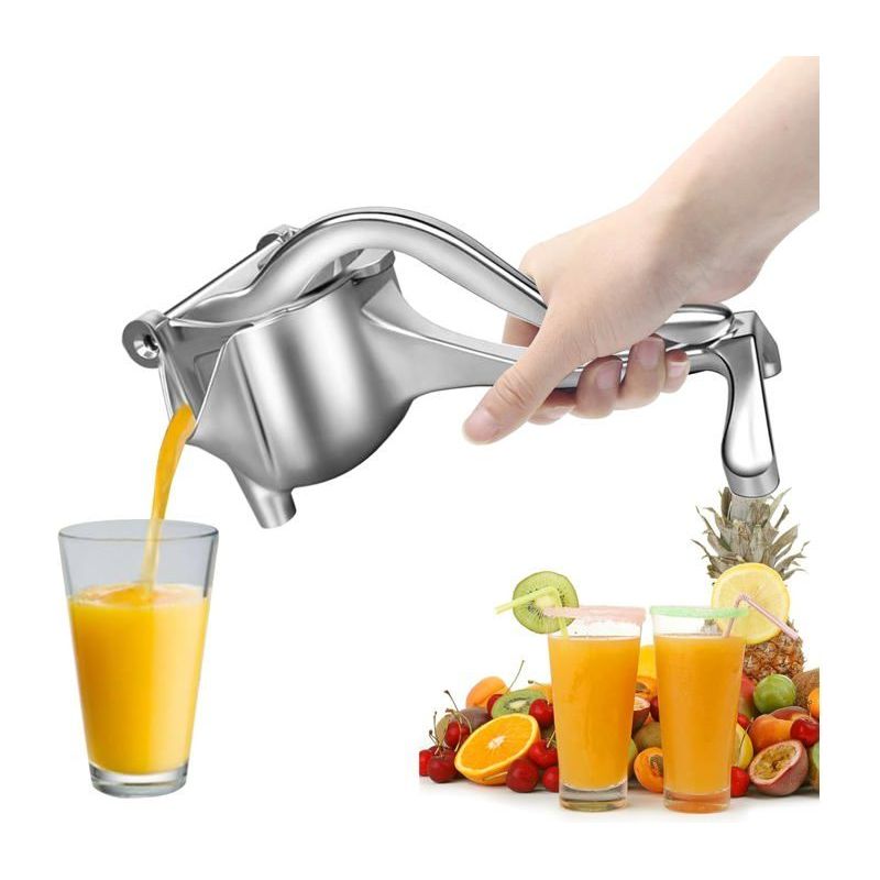 Manuelle Zitruspresse Aus Aluminium - 21,5 X 12,5 X 9,5 Cm (h) - Edelstahl 304 - Mit Ergonomischem Griff - Zum Auspressen Von Zitronensaft
