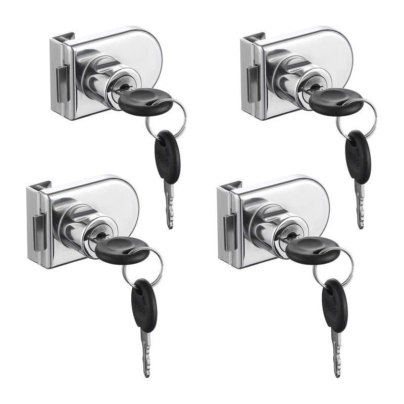 4 Stück Kammer-schlösser, Sicherheitsverriegelung Für Glastüren Von Vitrinen Und Schränken, Für 5-8 Mm Glas