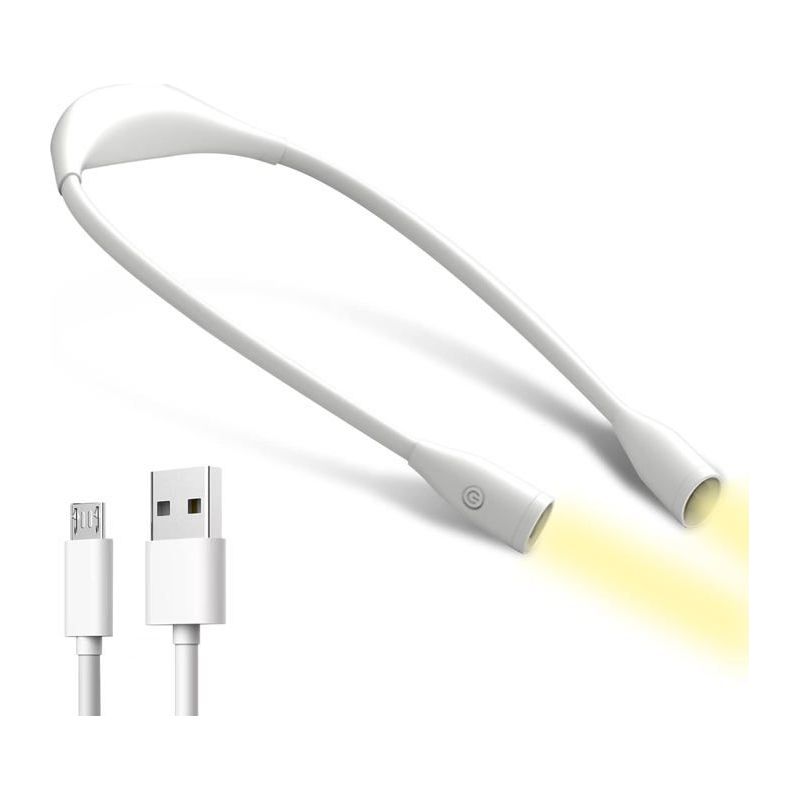Wiederaufladbare Led-leselampe Mit 3 Einstellbaren Farben, Halslampe Zum Lesen, Stricken, Nähen, Camping, Usb-kabel Enthalten