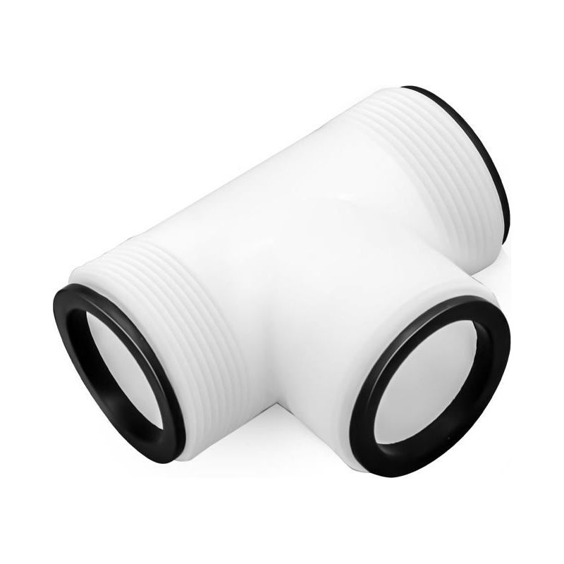 T-stück Für 1,5-zoll-pvc-poolrohr - 3 Wasserdichte Dichtungen, Weiß