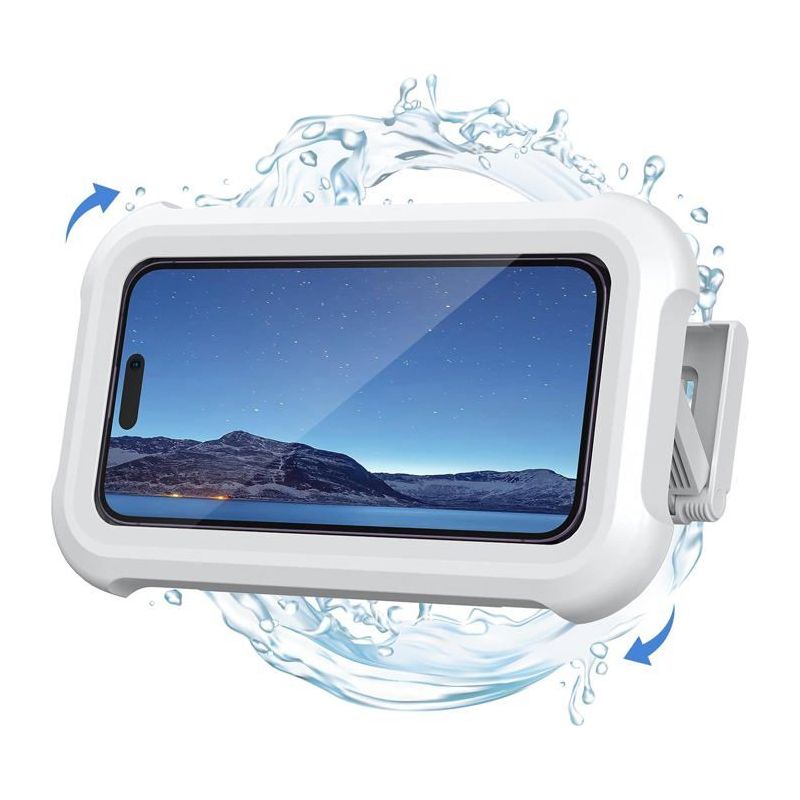 Wasserdichte Smartphone-halterung Für Die Dusche – 360°-drehung & 120° Verstellbar – 3 Klebehaken – Für Telefone 4–7 Zoll – Wandmontage