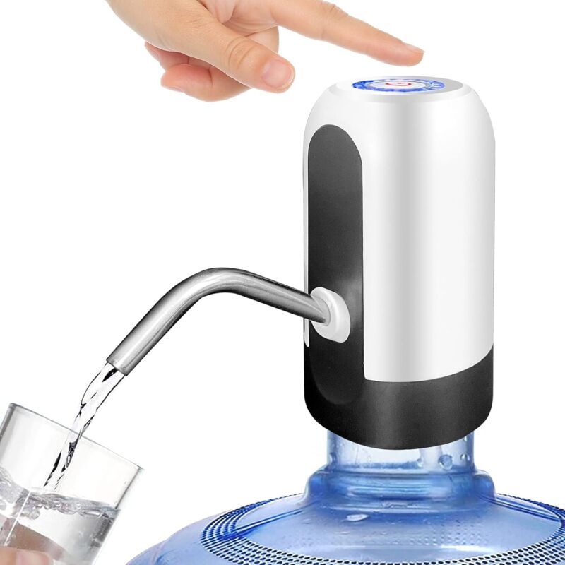 Tragbare, Über Usb Wiederaufladbare Elektrische Wasserpumpe Für 2- Bis 5-gallonen-wasserflaschen, Tragbarer Wasserspender Mit Usb-aufladung Für Büro, Zuhause, Camping, Küche Usw. Weiß