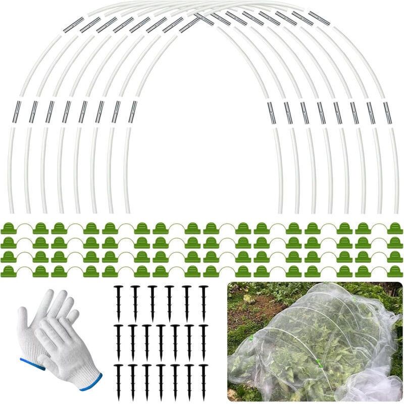 Bogen Für Folientunnel, 90 Stück Gewächshausbogen Für Den Garten, Gartenbogen-set Mit Handschuhen, Gewächshausbögen Für Folientunnel Zum Schutz Vor Winterfrost
