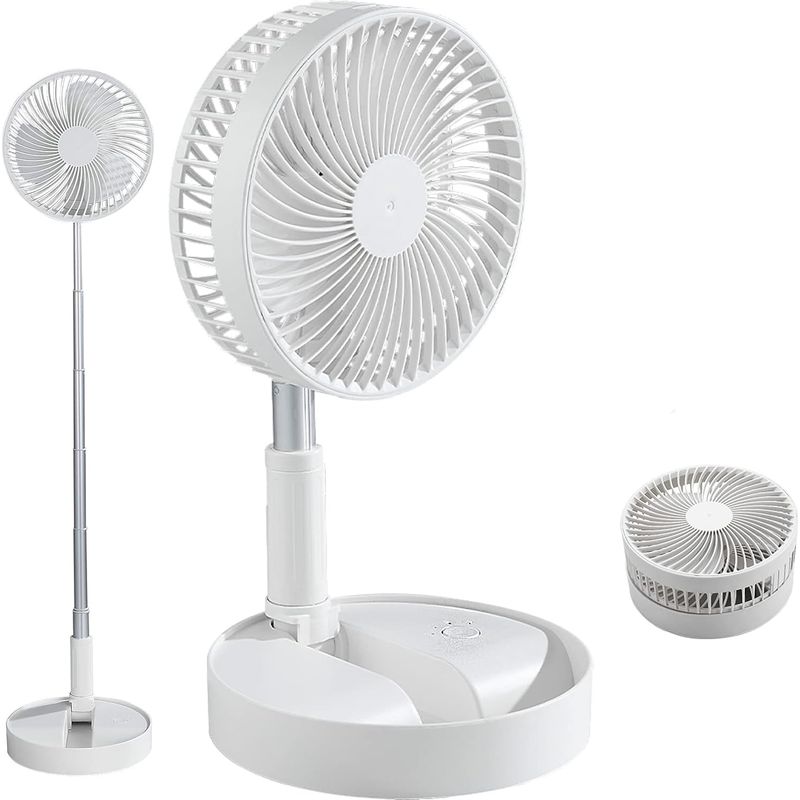 Klappbarer Tischventilator Mit Fernbedienung – Leiser Als 45 Db – Wiederaufladbarer 7200-mah-akku – 4 Einstellbare Geschwindigkeiten