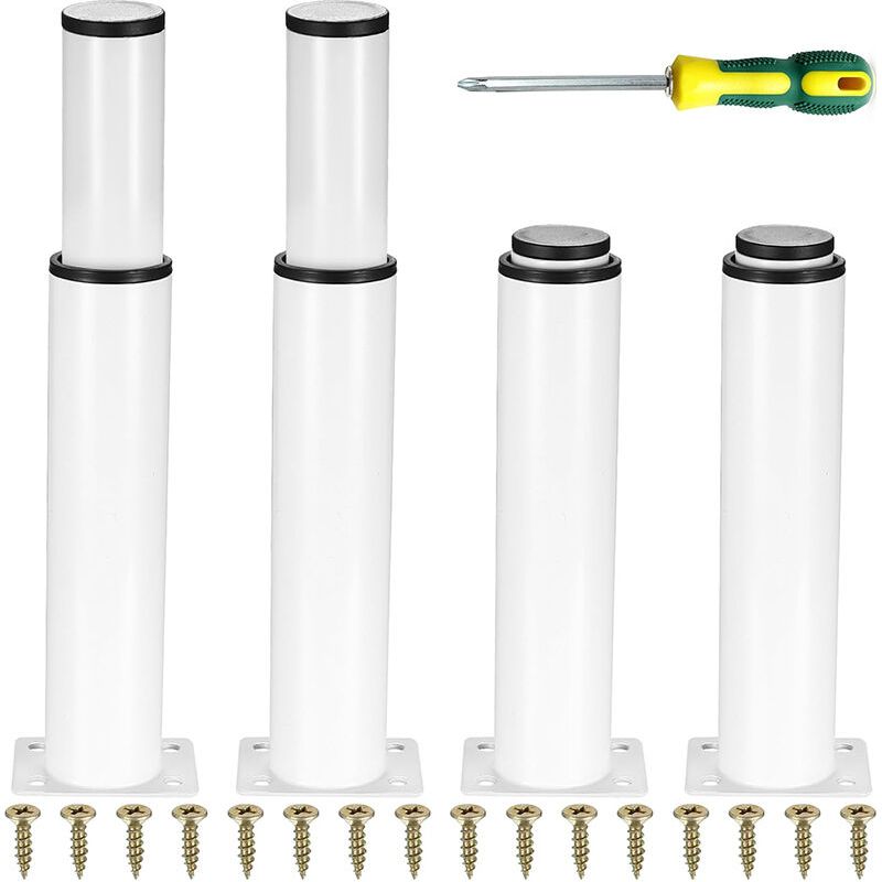 4er-set Verstellbare Möbelfüße Aus Metall – Höhenverstellbar 0–140 Mm – Aus Kaltgewalztem Stahl – Stabile Befestigung Für Schränke Und Tische