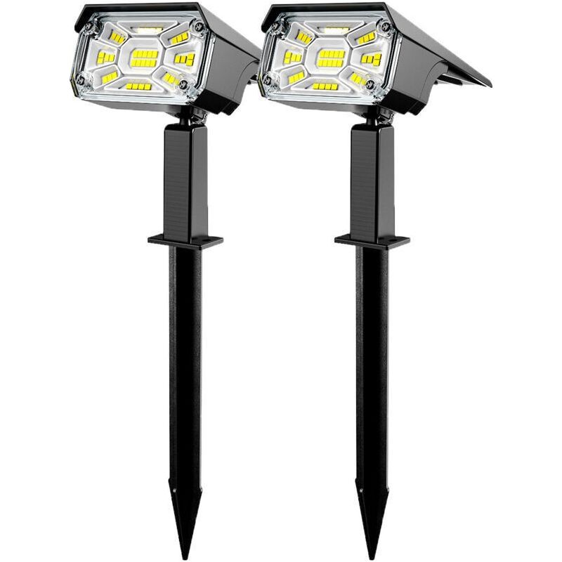 2er-set Solarlampen Für Außen, 3 Modi Solar-spotlights Für Den Garten, 2-in-1-funktion Und Ip65 Wasserdicht, Superhelle Solarbeleuchtung Für Bäume, Hof, Wege Und Pfade, Kaltweiß