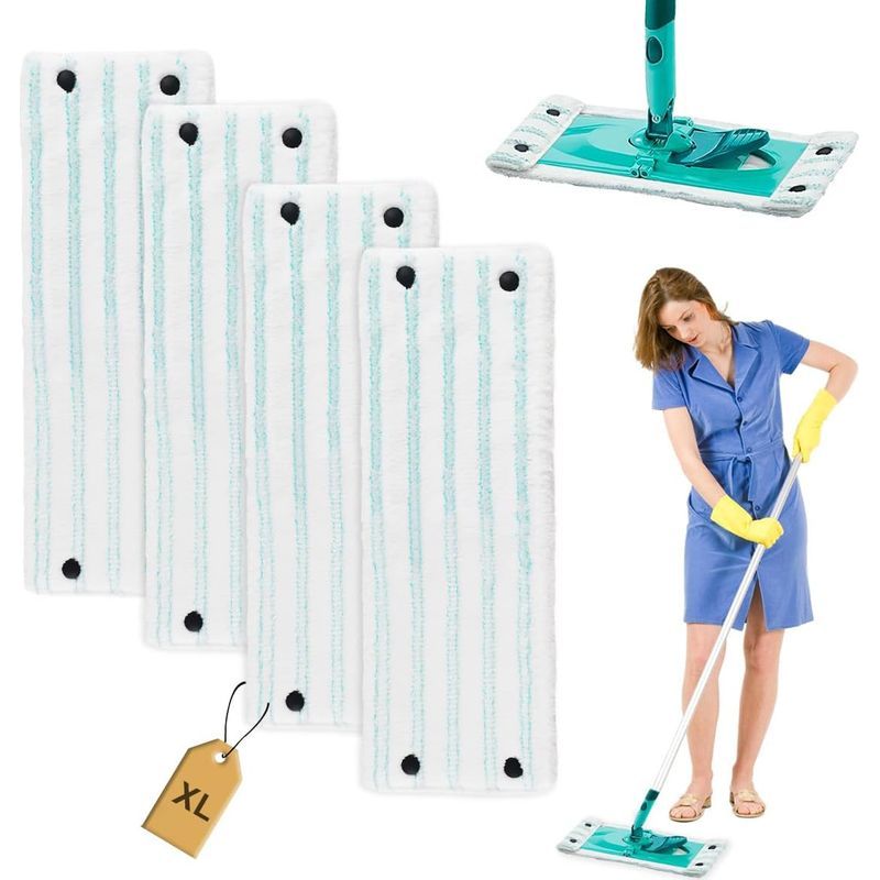 4er-pack Mikrofaser-wischbezüge 49x15 Cm – Ersatzbezüge Für Leifheit Clean Twist Xl Micro Duo – Effektive Reinigung Für Alle Böden