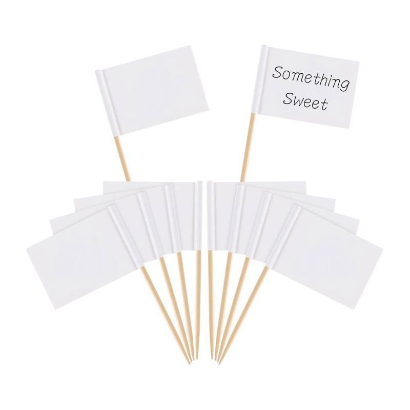 Weiße Zahnstocher-flaggen, Leere Käsemarkierer, Weiße Etiketten Zum Beschriften (100 Stück)