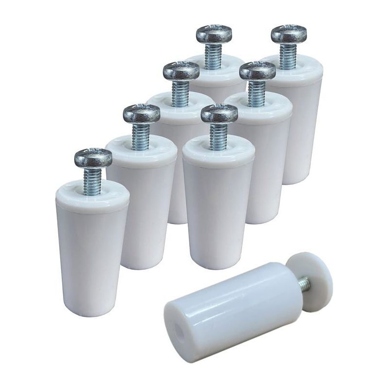 8 Weiße Pvc-anschläge Für Rollläden, 40 Mm. Lieferumfang: Rollladenstopper Mit Unterlegscheiben Und Schrauben. Weiß.