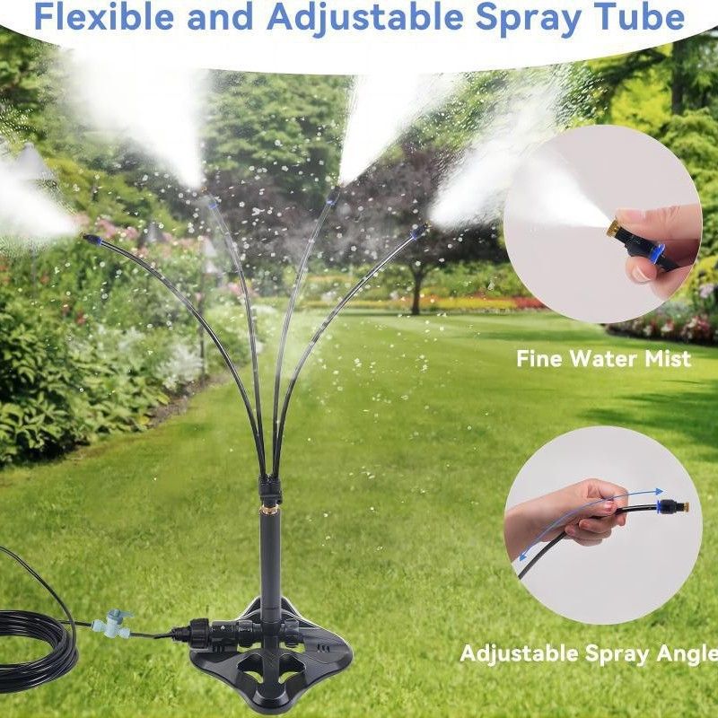 1 Stück Tragbares Nebelsystem Für Den Außenbereich, Standnebler Für Draußen Mit Wasserversorgungsleitung (8 M)