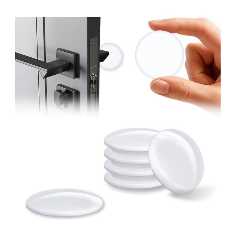 12er Set Silikon-türpuffer 40x8mm - Selbstklebend Und Robust - Schutz Für Griffe Und Wände - Für Schrank/küche/bad - Weiß