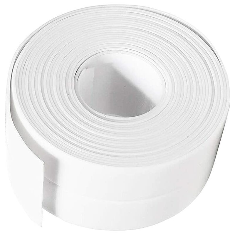 Gemeinsames Silikon Weiß Badezimmer, Dichtungsband, Wasserdichte Pe-klebedichtung Für Badewanne, Dusche, Toilette, Küche, Spüle, Boden, Wand, Eckschutz - Weiß