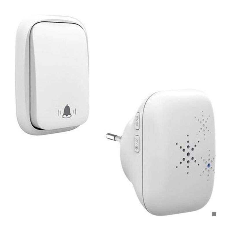 Kabellose Türklingel Ohne Batterie, Außen Wasserdicht Ip65, 2er-pack, Schnee Regen Feuchtigkeit, Weiß