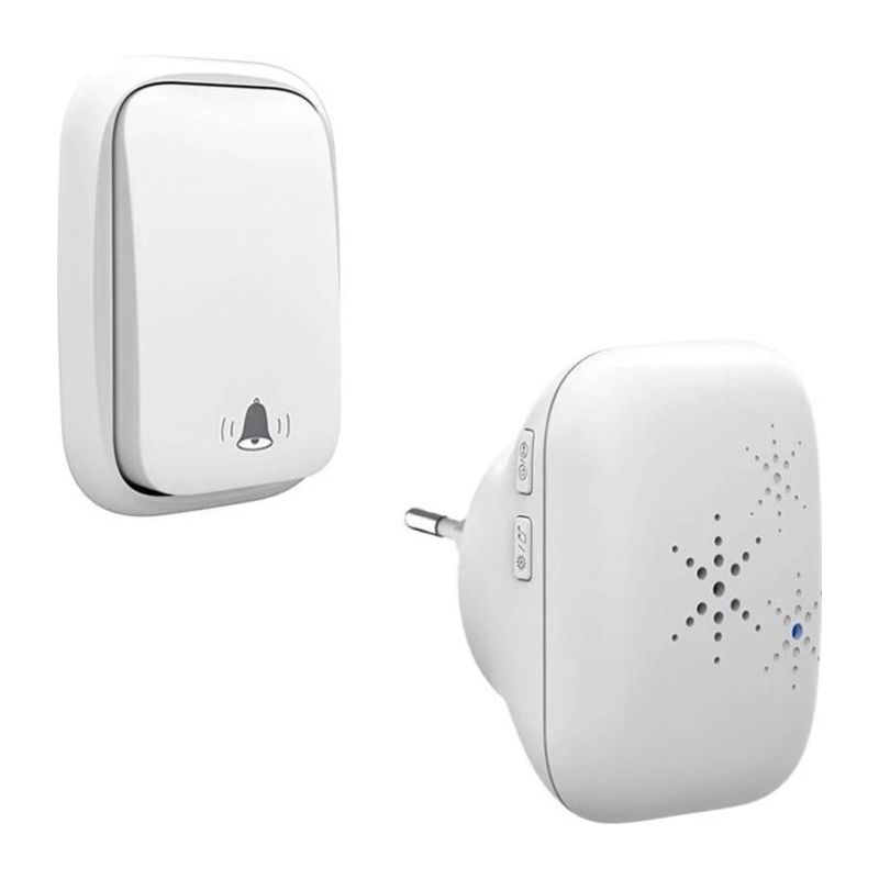 Kabellose Und Batterielose Türklingel, Wasserdicht Nach Ip65 Für Schnee, Regen Und Feuchtigkeit, Weiß, 2er-pack