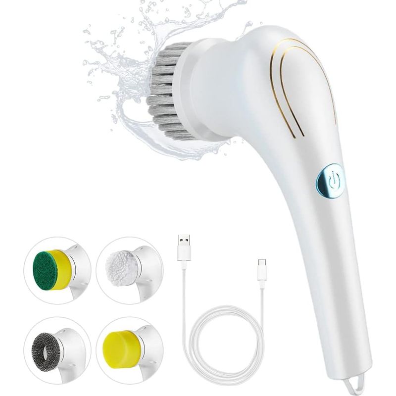 Multifunktionale Reinigungsbürste Mit Kabellosen Köpfen Für Küche, Bad, Wand, Fenster, Fliesen, Badewanne Und Autopflege