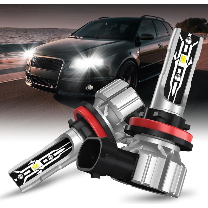 Phare Led H11, H11 Led-glühbirne, 60w Csp 6000k Weiß Scheinwerfer Für Auto Und Motorrad, Ersatz-autoglühbirnen Für Halogenlampen Und Xenon-kits