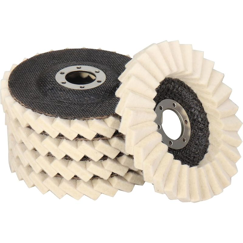 4-1/2" X 7/8" Wollfilz-polierscheiben Für Winkelschleifer, Sehr Feine Wollpolierscheiben Im Stil 27, 5er-pack