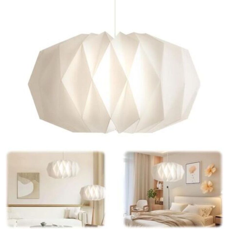 Papierschirm, Deckenlampe Aus Papier, Handgefertigt, Faltbarer Lampenschirm Für Schlafzimmer, Wohnzimmer, Cafés Und Studios (rautenform)