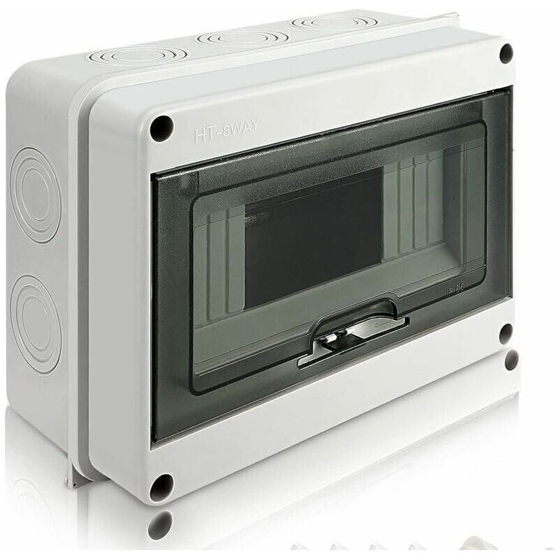 Wasserdichter Elektrischer Schaltschrank Ip65, 1-reihig, 8 Module – Wandmontage Für Feuchte Baustellen – Langlebiges Abs- Und Pc-harz