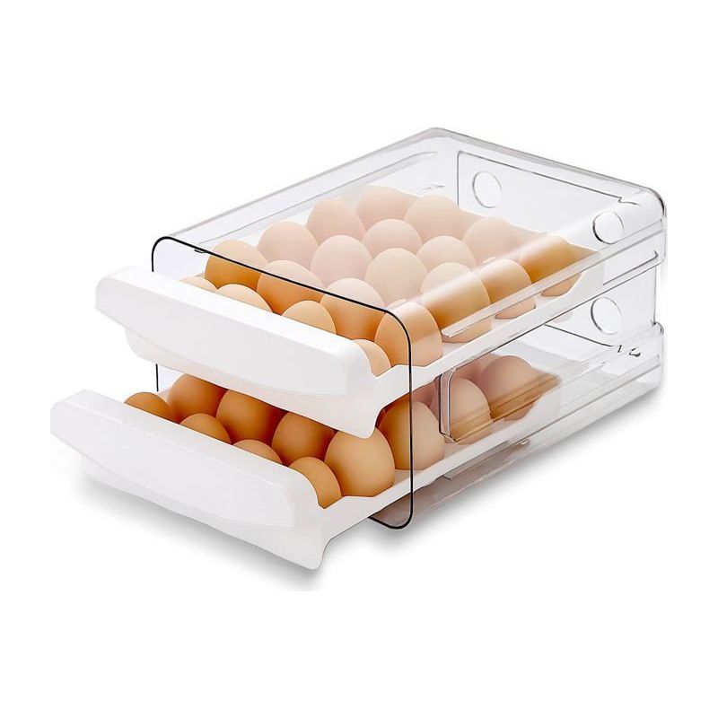 Eierablage Für Kühlschrank, 40 Fächer/2 Ebenen Eierhalter Für Kühlschrank, Eierschublade Für Kühlschrank (1 Stück)