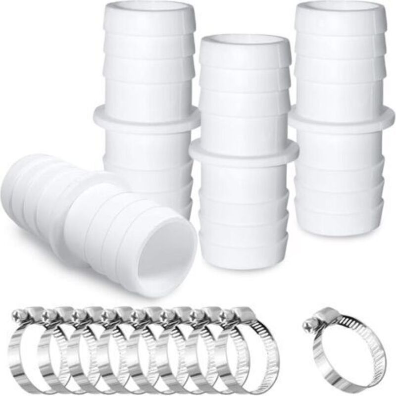 4-teiliger Pool-steckverbinder-adapter, Pool-schlauchverbinder, Ø 32 Mm Auf 38 Mm, Pool-schlauchanschluss-set Mit 8 Schlauchklemmen, Geeignet Für Pools Und Garten.
